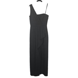 BCBGMAXAZRIA Dress Womens 6 Black Kristine One Shoulder Gown Formal Evening NYE
